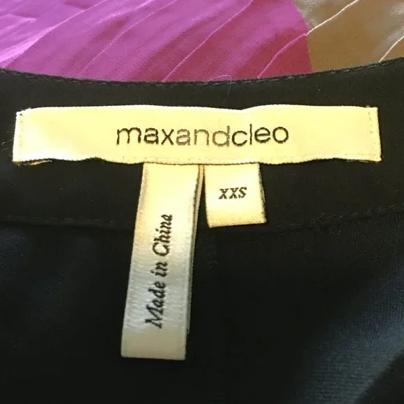 MAXandCLEO Pleated Chevron Print Dress XXS - Picture 7 of 8